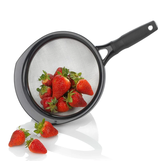 Alt view image 4 of 5 - Touch 8" Stainless Steel Wire Mesh Strainer with Non-slip Grip Handle