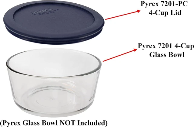 Alt view image 3 of 5 - 7201-PC (4-Cup) Blue Food Storage Lid (4-Pack) - Made in USA | BPA-Free Plastic | Replacement Cover | Food Prep | Meal Prep | Freezer Storage | Refrigerator Storage | Dishwasher Safe