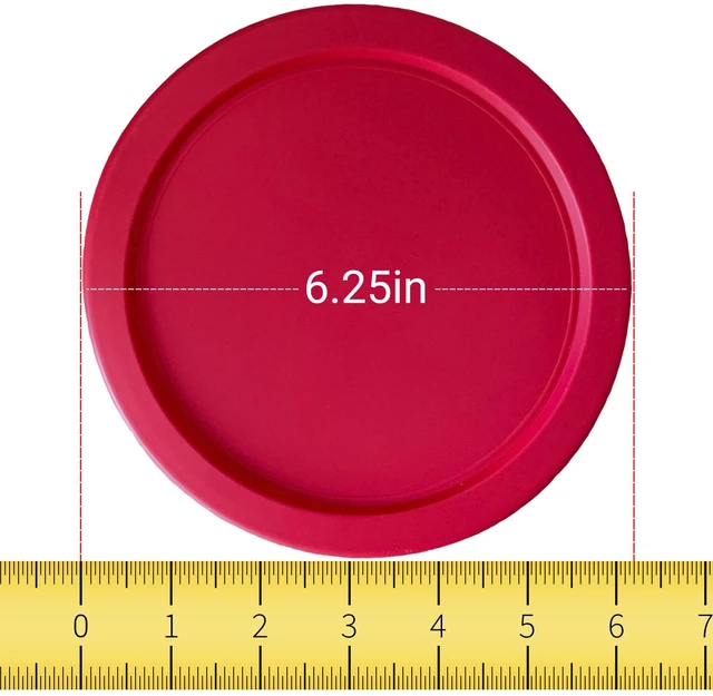 Alt view image 2 of 3 - Replacement Lids fits Pyrex 4-Cup Glass Food Storage Container Bowls, 6-Inch Plastic Round Lids Covers for Pyrex 7201-PC, Airtight & Leakproof (10-Pack, Red)