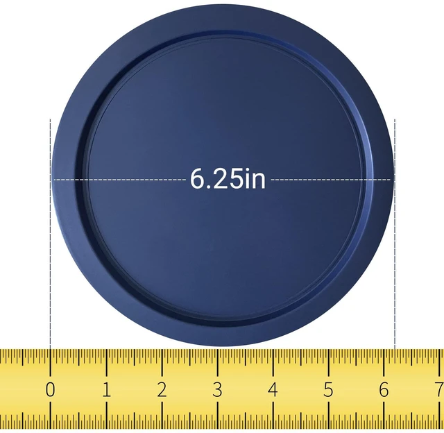 Alt view image 2 of 3 - Replacement Lids fits Pyrex 4-Cup Glass Food Storage Container Bowls, 6-Inch Plastic Round Lids Covers for Pyrex 7201-PC, Airtight & Leakproof (10-Pack, Blue)