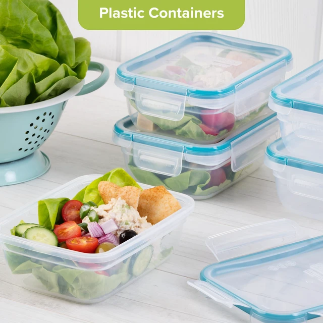 Alt view image 2 of 4 - Plastic Total Solution (5-Pack, 3-Cup) Food Storage Containers Set | Plastic meal prep containers with plastic BPA-free lids with 4 locking tabs, microwave, dishwasher, & freezer safe