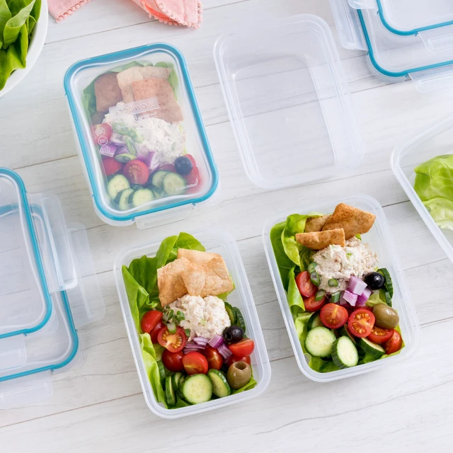 Alt view image 3 of 4 - Plastic Total Solution (5-Pack, 3-Cup) Food Storage Containers Set | Plastic meal prep containers with plastic BPA-free lids with 4 locking tabs, microwave, dishwasher, & freezer safe