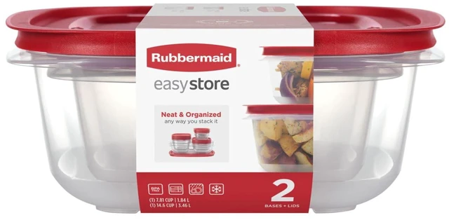 Main image of 7.81- and 14.66-Cup EasyStore Square Containers, 2 Pack, Food Storage Containers, Food Storage Containers with Lids