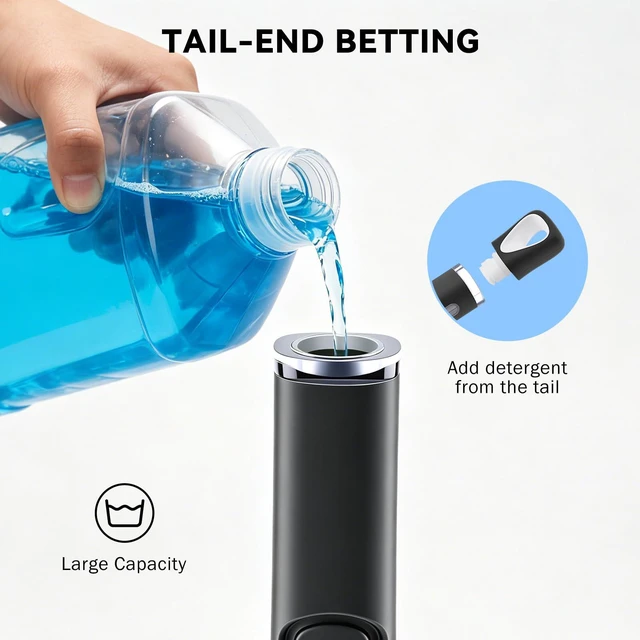 Alt view image 5 of 7 - Dish Brush with Soap Dispenser, Stiff Bristles Dish Scrubber Set | Built-in Scraper with 3 Pack Replaceable Brush Head Dish Scrub Brush with Non-Slip Handle for Kitchen Sink, Dishes, Pans, Pot