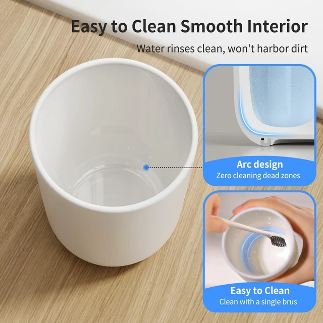Alt view image 2 of 7 - 13oz Bathroom Tumbler 1PC, Unbreakable Plastic Cup,White | Unbreakable 380ml plastic bathroom tumbler with non-slip grip. Durable, reusable toothbrush cup for home and travel