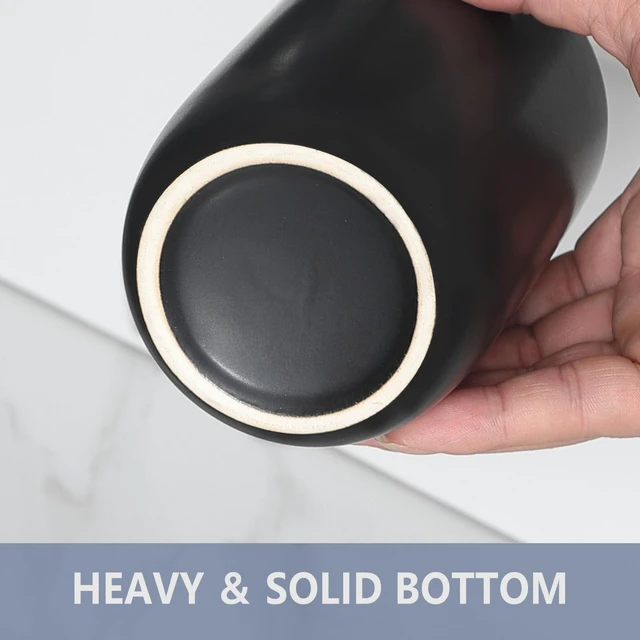 Alt view image 5 of 7 - Matte Black Toothbrush Holders for Bathrooms - 1 Cups Ceramic Toothbrush Toothpaste Holders, Black Bathroom Tumbler Cup Reusable Toothbrush Cup Black Mouthwash Cup, Bathroom Counter Organizer