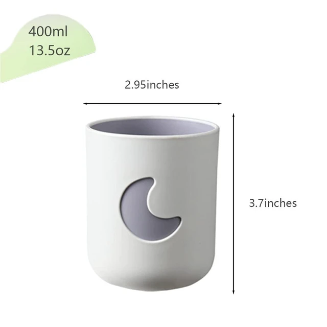 Alt view image 2 of 7 - Moon&Stars Couple Toothbrush Cup 2Pcs,13.5ozTwo-Color Thickened Drinking Mug,Exquisite Toothbrush Holder (Moon&Stars)