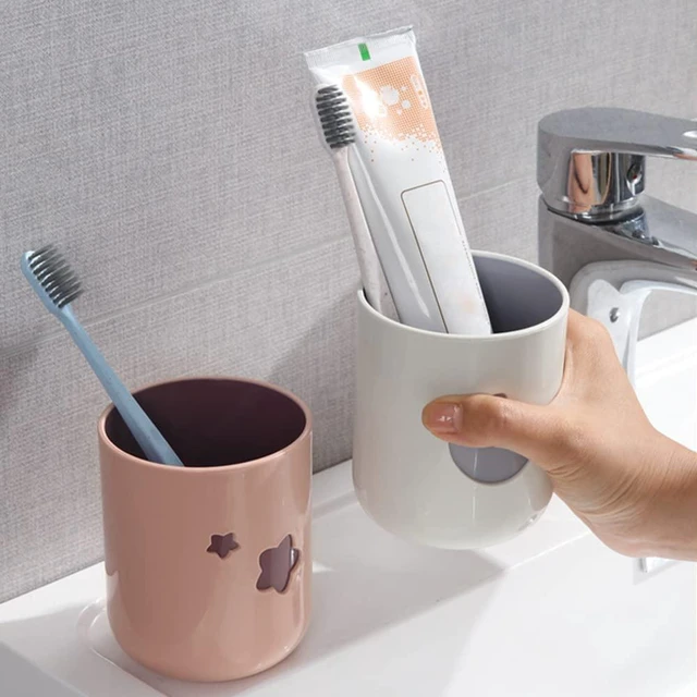 Alt view image 3 of 7 - Moon&Stars Couple Toothbrush Cup 2Pcs,13.5ozTwo-Color Thickened Drinking Mug,Exquisite Toothbrush Holder (Moon&Stars)