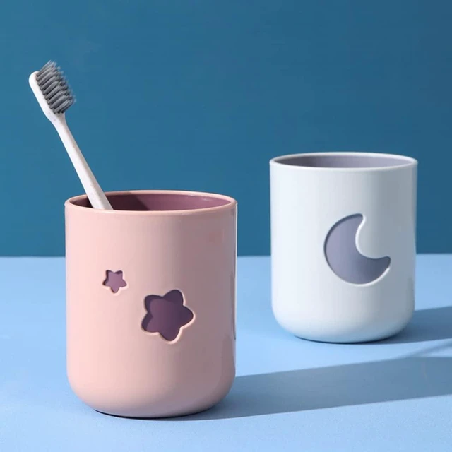 Alt view image 7 of 7 - Moon&Stars Couple Toothbrush Cup 2Pcs,13.5ozTwo-Color Thickened Drinking Mug,Exquisite Toothbrush Holder (Moon&Stars)
