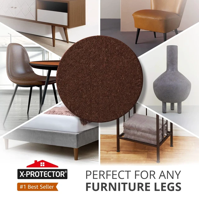 Alt view image 3 of 6 - Felt Furniture Pads - 48 PCS 1" - Premium Felt Pads (Brown) | Furniture Feet Wood Floors Protectors - Prevent Scratches, Annoying Noise & Protect Your Hard Surfaces!