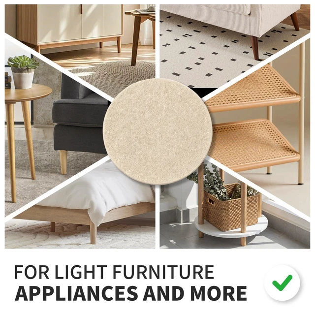 Alt view image 4 of 7 - Felt Furniture Pads 216 Pcs for Hardwood Floors Brown/Beige | Protect chairs, tables, and furniture legs from scratches. Easy stick, no tools, silent glide on all floors.