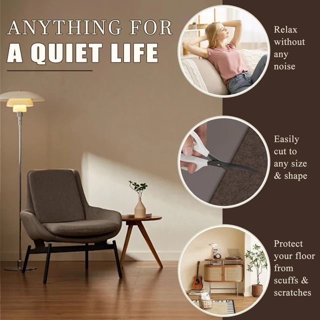 Alt view image 7 of 7 - Felt Furniture Pads 216 Pcs for Hardwood Floors Brown/Beige | Protect chairs, tables, and furniture legs from scratches. Easy stick, no tools, silent glide on all floors.