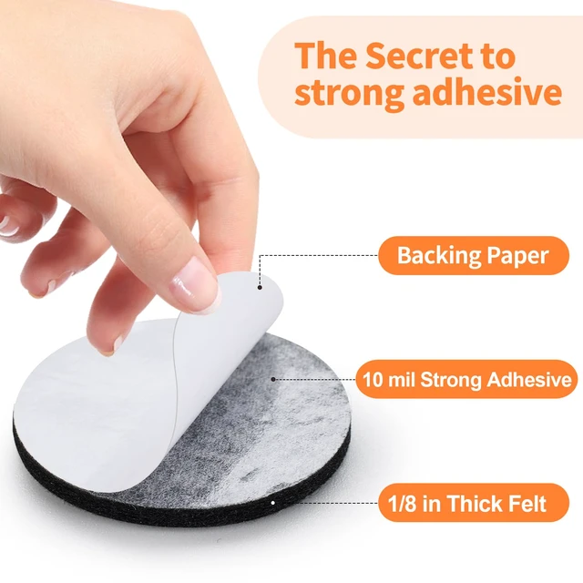 Alt view image 4 of 7 - Felt Furniture Pads 300 Pieces, Furniture Pads for Hardwood Floors Black | Self-adhesive felt pads prevent scratches and noise, ideal for chair legs, suitable for hardwood floors and indoor furniture