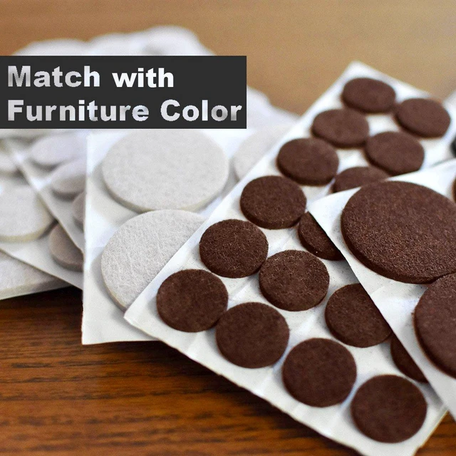 Alt view image 4 of 5 - 165 Piece Two Colors - Variety Size Furniture Felt Pads. Self Adhesive Pads with Transparent Noise Reduction Bumpers. Floor Protectors for Hardwood & Laminate Flooring-165 Piece