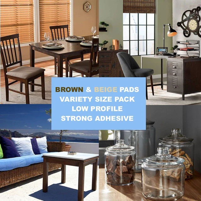 Alt view image 5 of 5 - 165 Piece Two Colors - Variety Size Furniture Felt Pads. Self Adhesive Pads with Transparent Noise Reduction Bumpers. Floor Protectors for Hardwood & Laminate Flooring-165 Piece