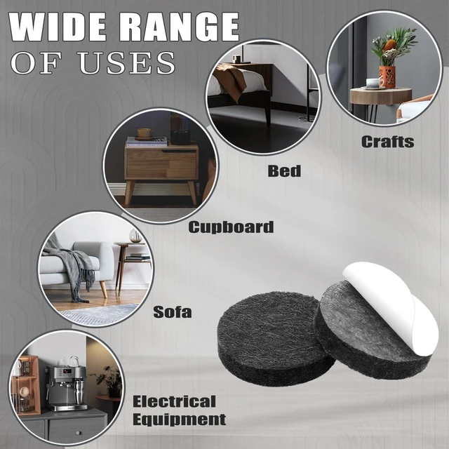 Alt view image 4 of 7 - Felt Furniture Pads for Hardwood Floors - Felt Pads for Chair Legs 182 pcs Floor Protectors for Furniture Feet Wood, Protect Your Hardwood & Laminate Flooring!Prevent Scratches, Annoying Noise