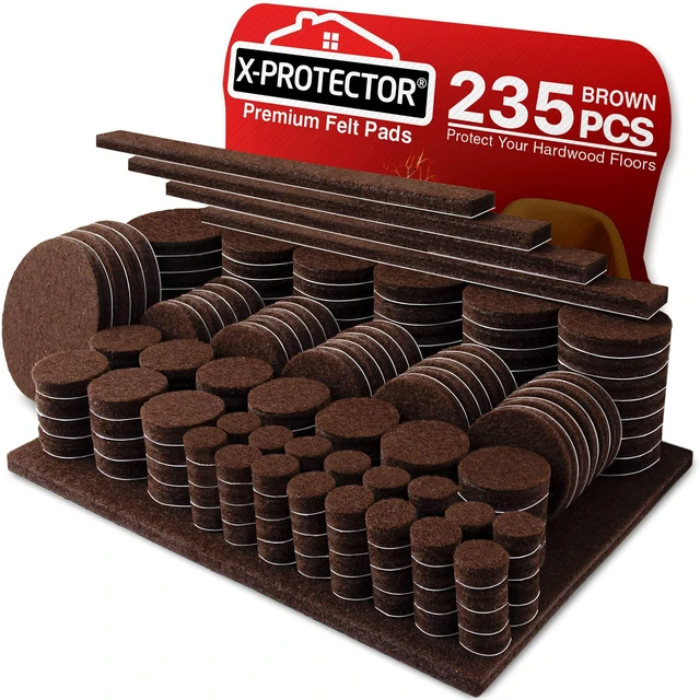 Main image of Felt Furniture Pads 235 PCS Premium Furniture Pads - Felt Pads Furniture Feet Best Wood Floor Protectors - Protect Your Hardwood & Laminate Flooring!