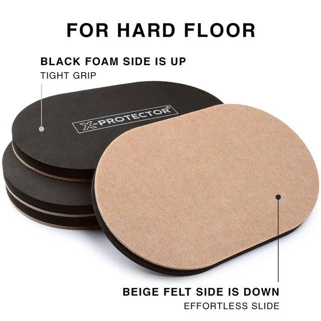 Alt view image 4 of 5 - Felt Furniture Sliders Hardwood Floors - 4 PCS 6" x 3 1/2" | Premium Furniture Movers for Hard Floors - Heavy Duty Felt Sliders Hard Surfaces Move Your Furniture Easily & Safely!