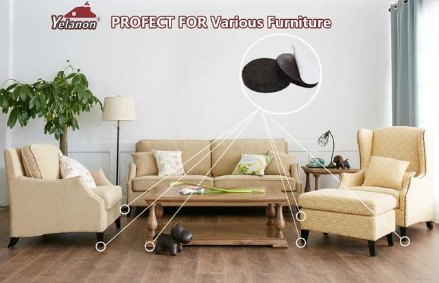 Alt view image 5 of 7 - Felt Furniture Pads 56 Pcs for Hardwood Floors Brown | Premium felt pads guard floors and chair legs. Simple peel-and-stick, no tools, silent moving.