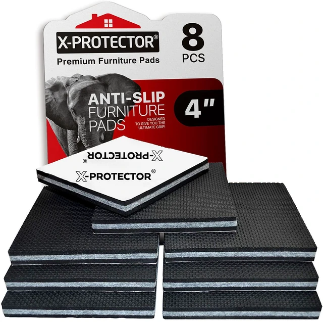 Main image of Non Slip Furniture Pads - 8 PCS 4" - Premium Furniture Grippers | Rubber Feet Hardwood Floor Protectors for Furniture Legs - Couch Stoppers - Keep Your Furniture in Place Forever!