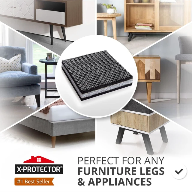 Alt view image 2 of 6 - Non Slip Furniture Pads - 8 PCS 4" - Premium Furniture Grippers | Rubber Feet Hardwood Floor Protectors for Furniture Legs - Couch Stoppers - Keep Your Furniture in Place Forever!