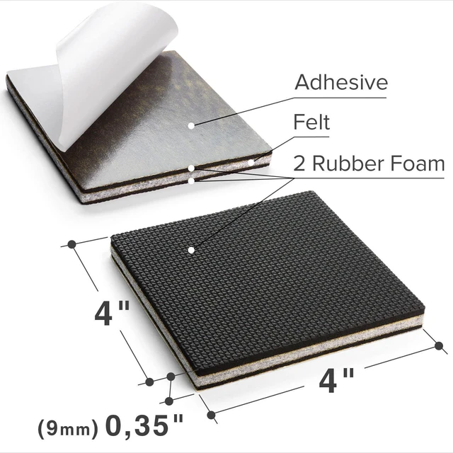 Alt view image 3 of 6 - Non Slip Furniture Pads - 8 PCS 4" - Premium Furniture Grippers | Rubber Feet Hardwood Floor Protectors for Furniture Legs - Couch Stoppers - Keep Your Furniture in Place Forever!