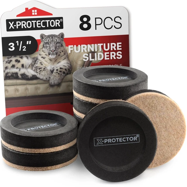 Main image of Felt Furniture Sliders for Hardwood Floors 8 PCS 3 ½ | Unique Design Furniture Slider - Heavy-Duty Furniture Movers for Hard Surfaces - Felt Sliders - Move Your Furniture Easily!