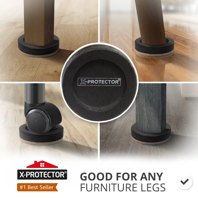 Alt view image 3 of 6 - Felt Furniture Sliders for Hardwood Floors 8 PCS 3 ½ | Unique Design Furniture Slider - Heavy-Duty Furniture Movers for Hard Surfaces - Felt Sliders - Move Your Furniture Easily!