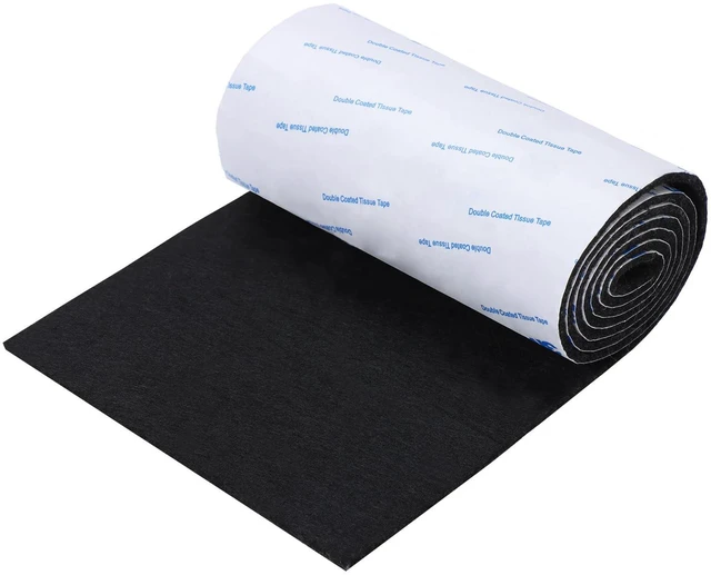 Main image of Felt Furniture Pads, 40 x 5 x 0.12 Inch Felt Strips | Non Slip Self Adhesive Cuttable Heavy Duty Felt Tape for Protecting Hardwood Floors Chair Wall Protector, Black