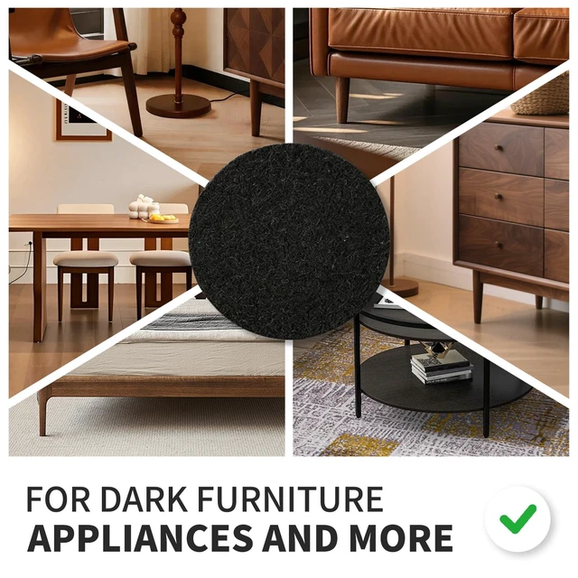 Alt view image 4 of 7 - Felt Furniture Pads for Hardwood Floors -80 Pcs Premium Felt Pads for Chair Legs, Floor Protectors for Furniture, Black