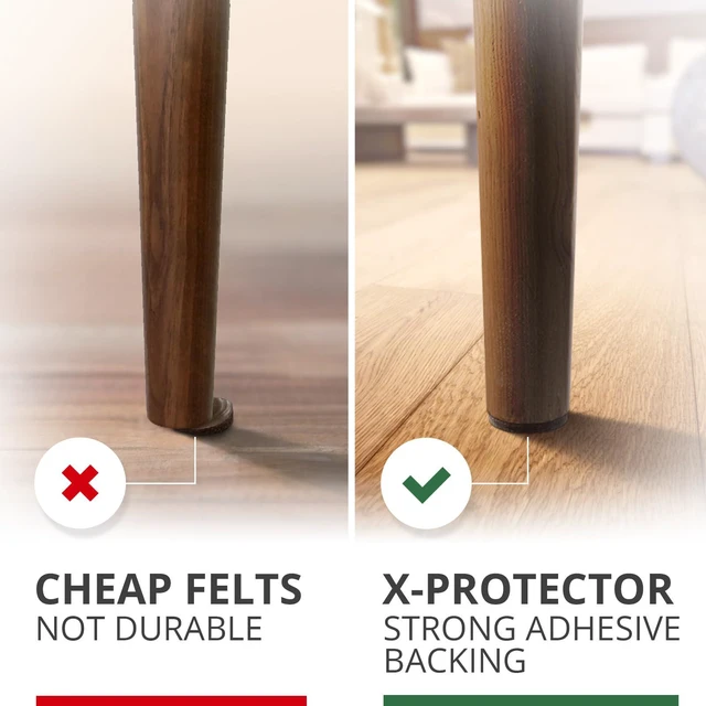 Alt view image 3 of 6 - Felt Furniture Pads - 24 Pc 2" Round - Chair & Floor Protectors | Protectors For Hardwood Floors - Protect Your Floors! (Brown)