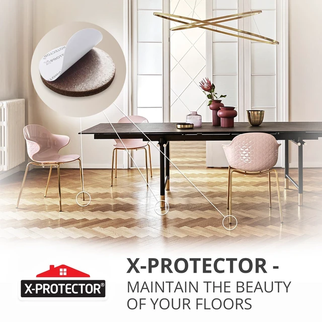 Alt view image 6 of 6 - Felt Furniture Pads - 24 Pc 2" Round - Chair & Floor Protectors | Protectors For Hardwood Floors - Protect Your Floors! (Brown)
