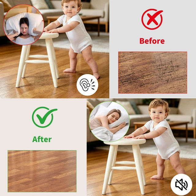 Alt view image 3 of 5 - 168 PCS Felt Furniture Pads - Self Adhesive Floor Protectors for Hardwood Floors, Anti Scratch Chair Leg Feet Pads, Furniture Sliders for Home Furniture Protection