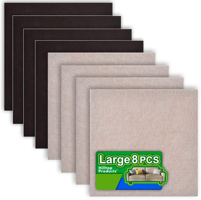 Main image of Furniture Felt Pads, 8 Pack, Self Adhesive, Cut to Any Size, 2 Colors | Floor protectors for hardwood, tile and laminate floors. Helps reduce scratches and noise on chairs, tables and more.