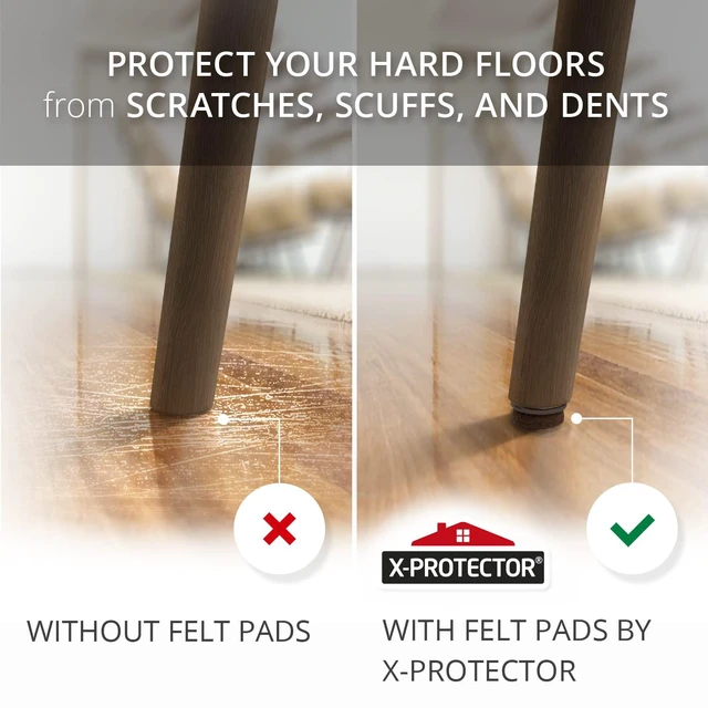 Alt view image 4 of 6 - Screw-On Felt Furniture Pads X24 PCS - 1.1 Premium Chair Glides | Chair Leg Floor Protectors for Hardwood Floors - Brown Floor Protectors for Chairs - The Best Furniture Sliders!