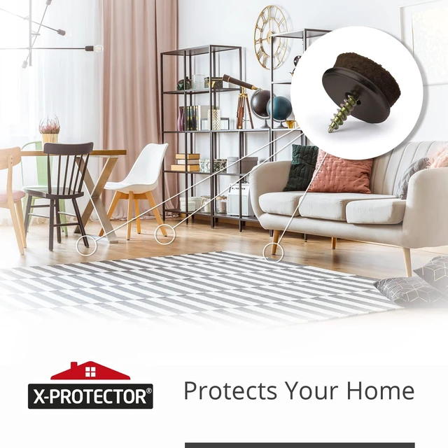 Alt view image 6 of 6 - Screw-On Felt Furniture Pads X24 PCS - 1.1 Premium Chair Glides | Chair Leg Floor Protectors for Hardwood Floors - Brown Floor Protectors for Chairs - The Best Furniture Sliders!