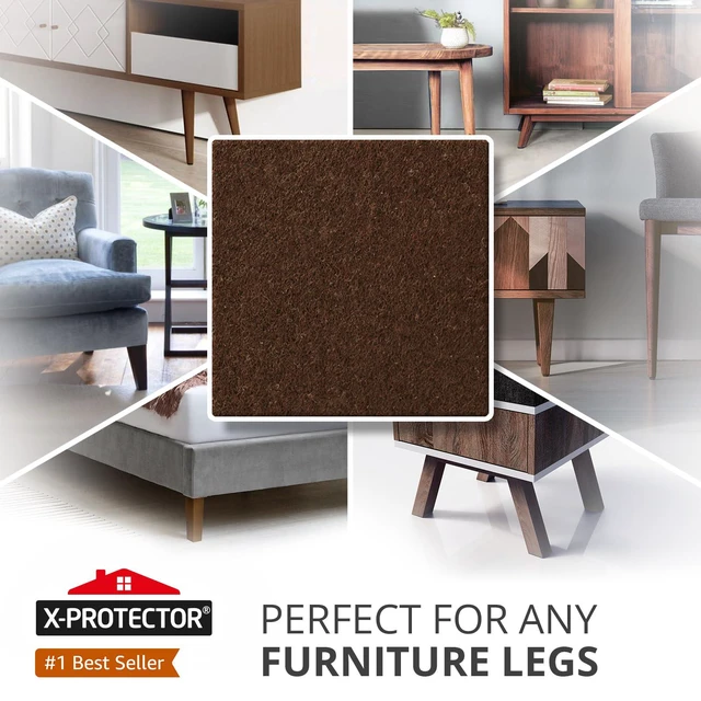 Alt view image 2 of 6 - Felt Furniture Pads - 12 PCS 3" - Felt Pads Floor Protectors | Chair Felt Pads - Felt Pads for Furniture Feet - Furniture Pads for Hardwood Floors - Protect Your Floors! (Brown, Square)