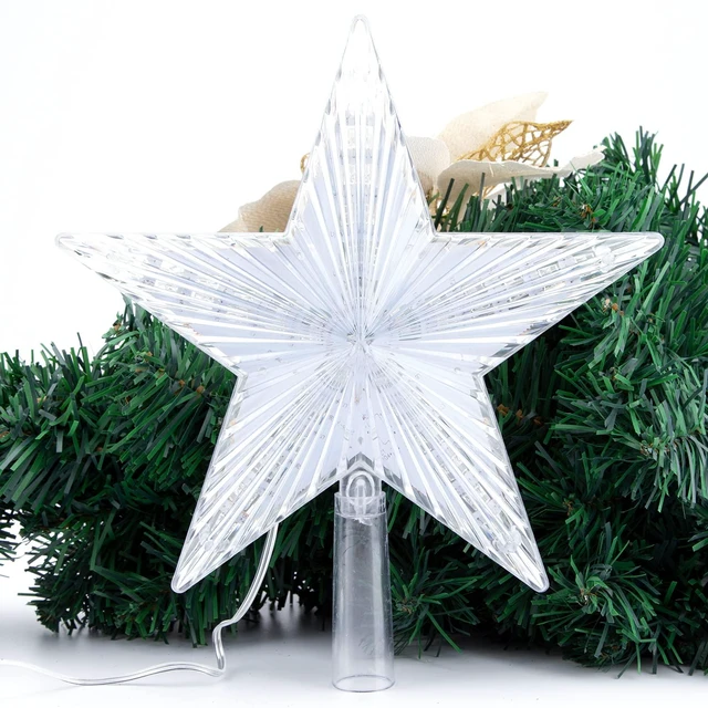 Alt view image 4 of 7 - Christmas Tree Topper Star Warm White Light Christmas Tree Decor for Christmas Holiday Home Fit for General Size Xmas Tree, 8.7 Inch