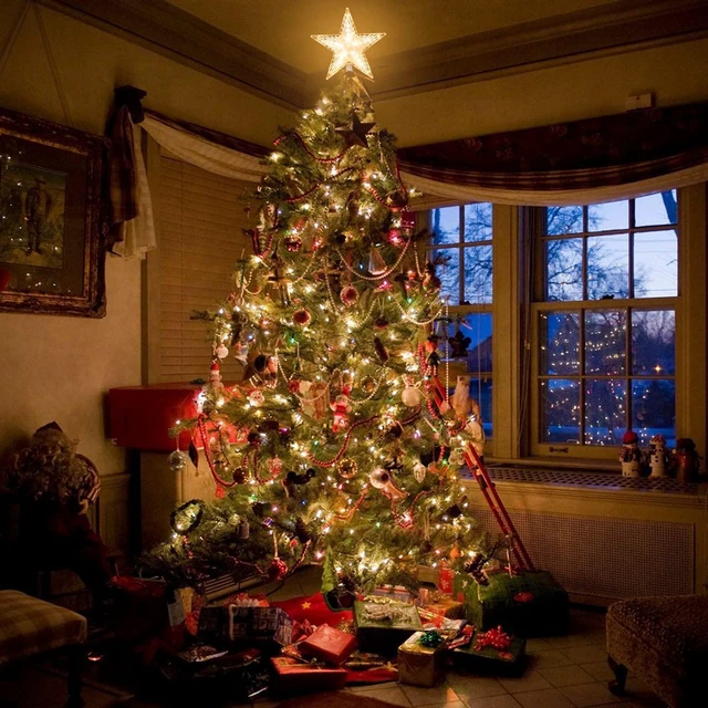 Alt view image 6 of 7 - Christmas Tree Topper Star Warm White Light Christmas Tree Decor for Christmas Holiday Home Fit for General Size Xmas Tree, 8.7 Inch