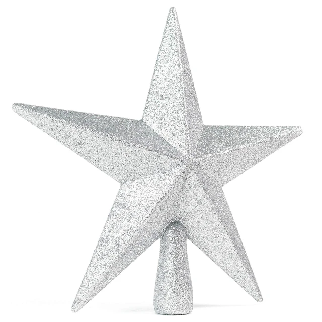 Alt view image 4 of 6 - Glitter Star Christmas Tree Topper - 8" Silver Xmas Holiday Decor Ornament