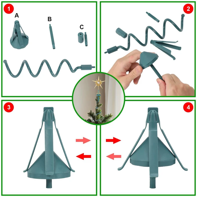 Alt view image 6 of 7 - Christmas Tree Topper Holder Twist on Universal Tree Topper Stabilizer with Adjustable Attachment,Christmas Tree Topper Adapter Plastic Tree Topper Support Fits Most Basic Types