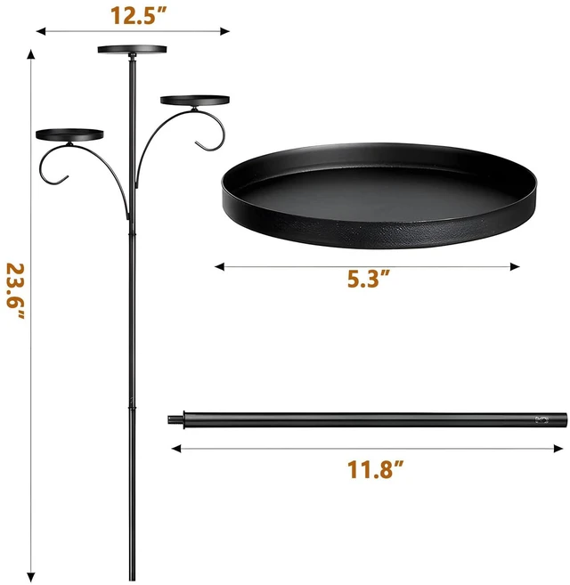 Alt view image 2 of 4 - Candelabra Christmas Tree TopperBlack Metal Triple Tree Topper23.6 Inch Christmas Tree Topper Holder for CandleSanta Claus and Other Decorations