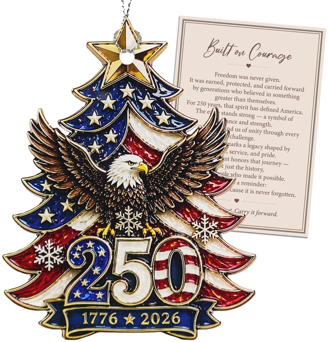 Main image of Christmas Ornaments - 250 Anniversary USA Merchandise - Christmas Ornament 2026 - United States 250th Anniversary Decor America 250 Years Patriotic Home Decor