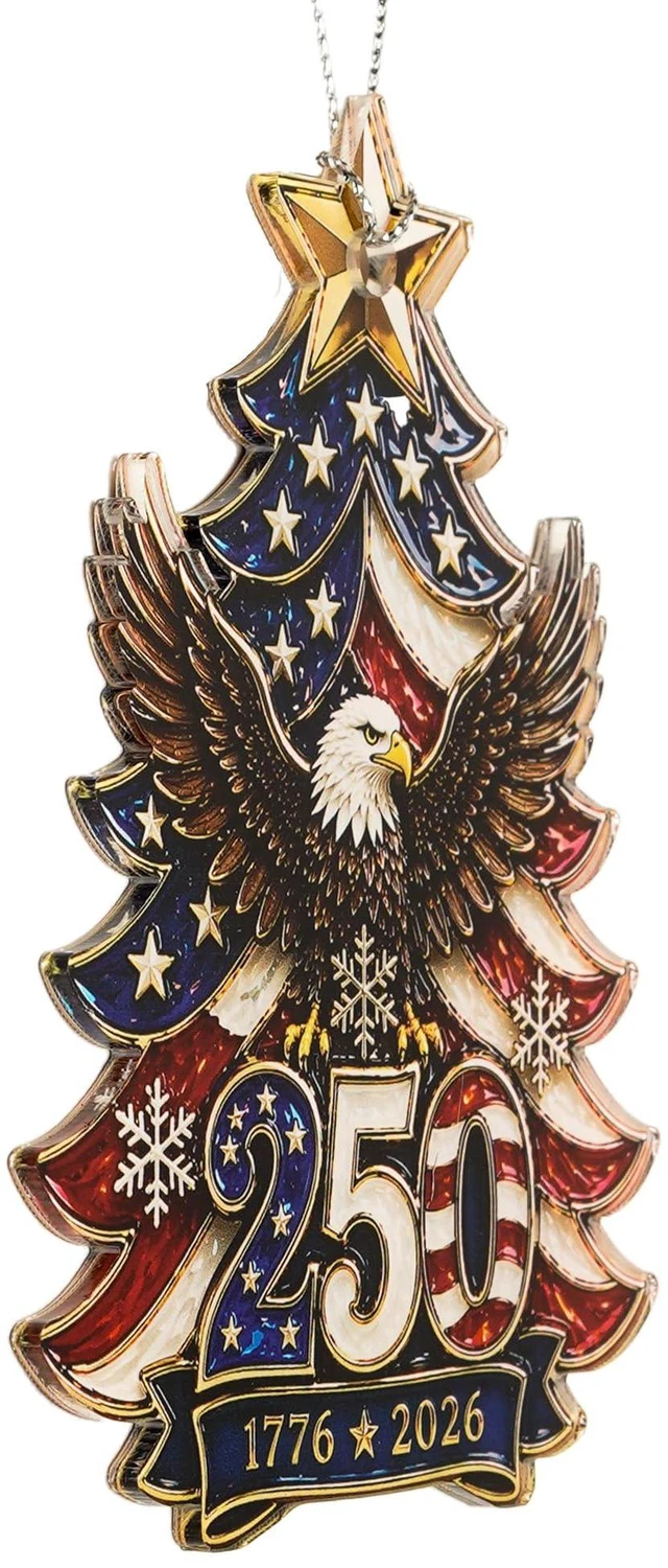 Alt view image 4 of 5 - Christmas Ornaments - 250 Anniversary USA Merchandise - Christmas Ornament 2026 - United States 250th Anniversary Decor America 250 Years Patriotic Home Decor