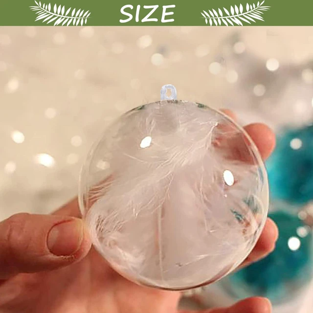 Alt view image 2 of 7 - 20PCS 80mm/3.14inch Large Clear Ball Ornaments, Clear Plastic Fillable Christmas Balls Shatterproof Ornament Bauble for DIY Crafts Wedding Party Decor Holiday Home Decor
