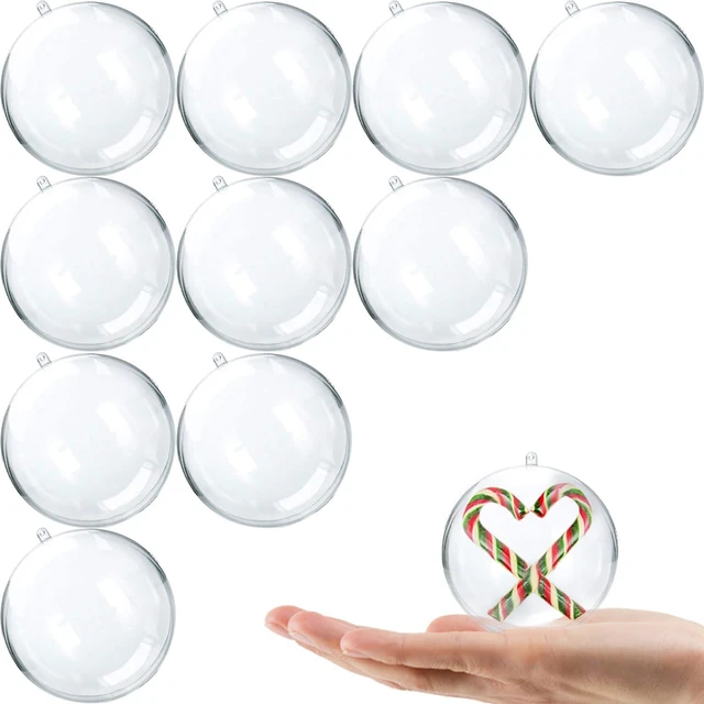 Main image of 10pk Clear Plastic Christmas Ornaments for Crafts Fillable DIY Christmas Ornaments Balls 60mm Acrylic Ornaments for Christmas Tree Decorations, Hanging Christmas Decorations Home Decor Supplies