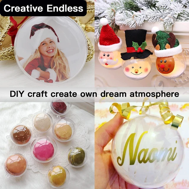 Alt view image 7 of 7 - 10pk Clear Plastic Christmas Ornaments for Crafts Fillable DIY Christmas Ornaments Balls 60mm Acrylic Ornaments for Christmas Tree Decorations, Hanging Christmas Decorations Home Decor Supplies