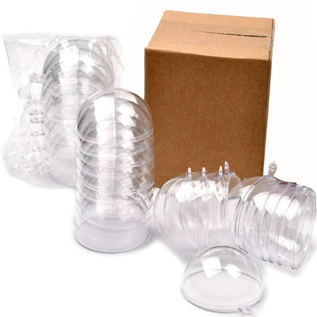 Main image of 12 Pack Clear Plastic Fillable Ornament Ball 3.15''/80mm for Christmas,Holiday, Wedding,Party,Home Decor Filling Transparent Plastic Decorative Call DIY Craft Ball