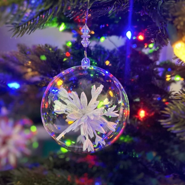 Alt view image 2 of 6 - 12 Pack Clear Plastic Fillable Ornament Ball 3.15''/80mm for Christmas,Holiday, Wedding,Party,Home Decor Filling Transparent Plastic Decorative Call DIY Craft Ball