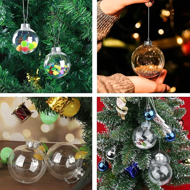 Alt view image 6 of 7 - 16pcs Clear Fillable Ornaments Balls,2.36in Christmas Balls Craft Ornaments | DIY Hanging Clear Plastic Balls for Christmas Tree,Halloween and Wedding Birthday Party Decorations,Creative Gifts(60 mm)